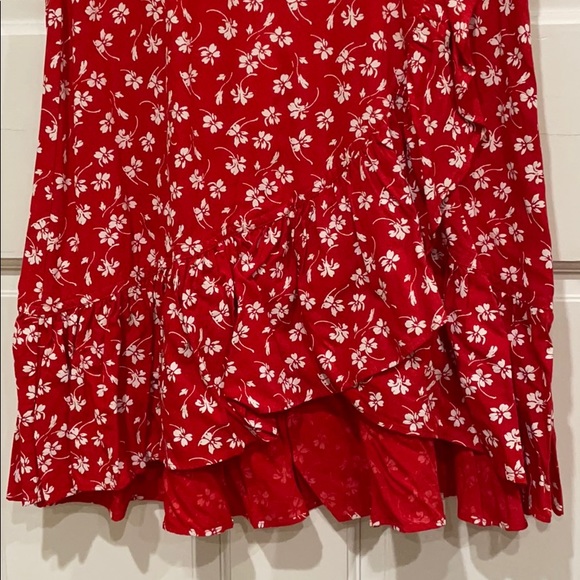 J. Crew Red Floral Wrap Dress - Picture 3 of 6